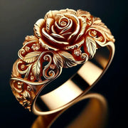 Gylden blomst-ring | Rosaguld