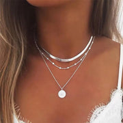 Sølvhalskædesæt med choker og vedhæng