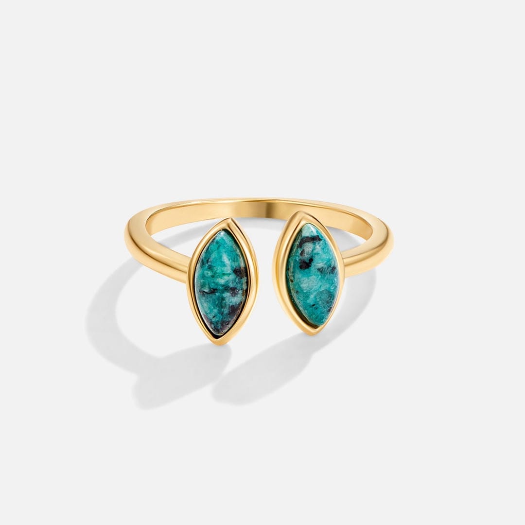 Justerbar Luxe Emerald Ring med Omslag